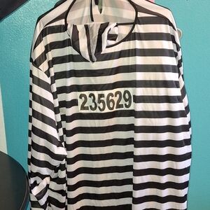 Black and White Striped Hoodie